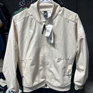 2017 Adidas Boston Marathon Windbreaker Zip Up Jacket Small Cream